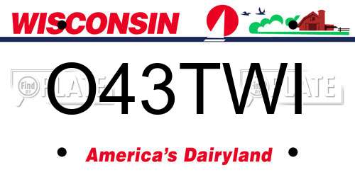 O43TWI Wisconsin License Plate