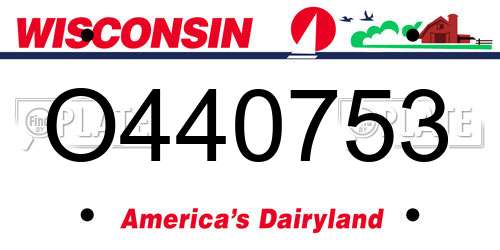 O440753 Wisconsin License Plate