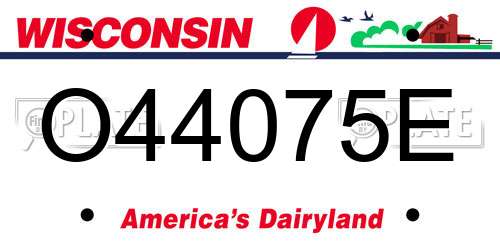 O44075E Wisconsin License Plate