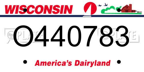 O440783 Wisconsin License Plate