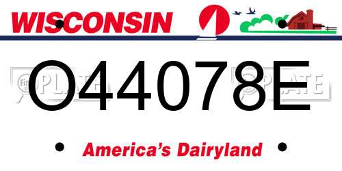 O44078E Wisconsin License Plate
