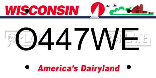 O447WE Wisconsin License Plate