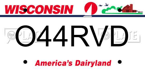 O44RVD Wisconsin License Plate