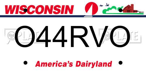 O44RVO Wisconsin License Plate