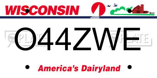 O44ZWE Wisconsin License Plate