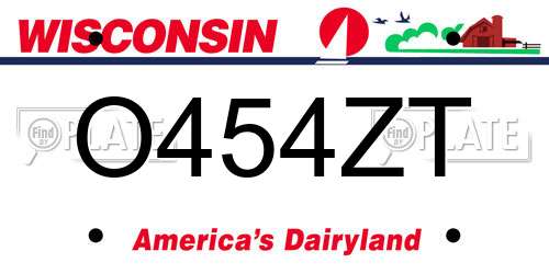 O454ZT Wisconsin License Plate