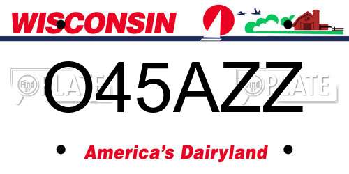 O45AZZ Wisconsin License Plate