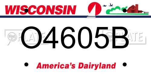 O4605B Wisconsin License Plate