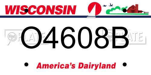 O4608B Wisconsin License Plate