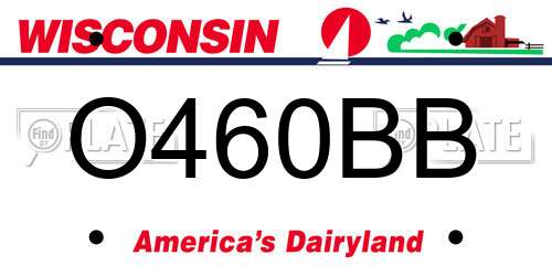 O460BB Wisconsin License Plate