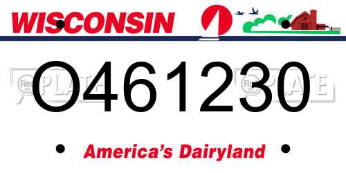 O461230 Wisconsin License Plate