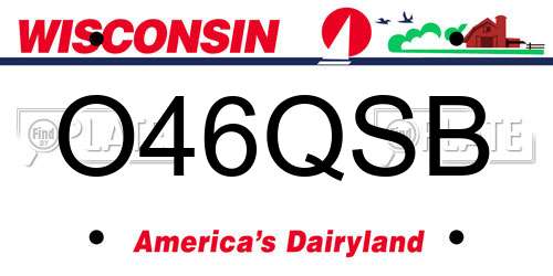 O46QSB Wisconsin License Plate