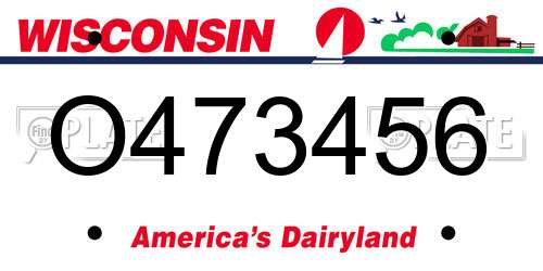 O473456 Wisconsin License Plate
