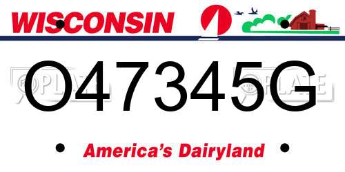 O47345G Wisconsin License Plate