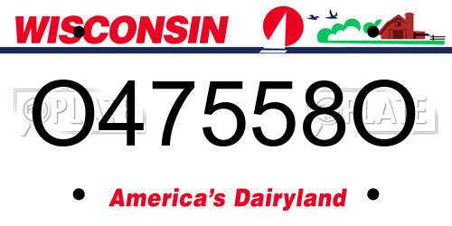 O47558O Wisconsin License Plate