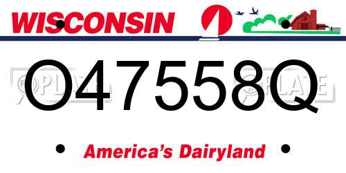 O47558Q Wisconsin License Plate