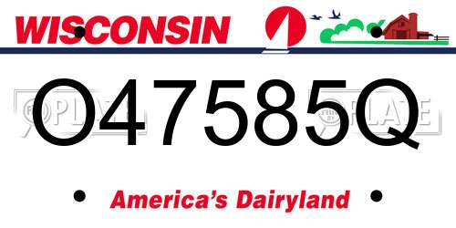 O47585Q Wisconsin License Plate