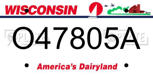 O47805A Wisconsin License Plate