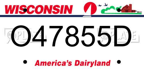 O47855D Wisconsin License Plate