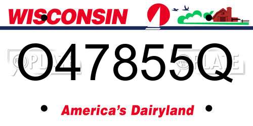 O47855Q Wisconsin License Plate