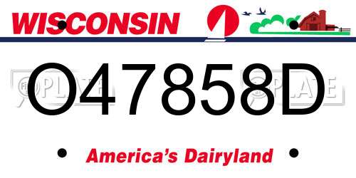 O47858D Wisconsin License Plate