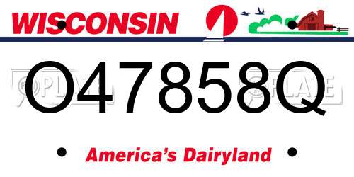 O47858Q Wisconsin License Plate