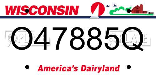 O47885Q Wisconsin License Plate