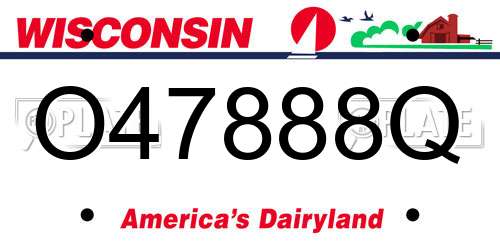 O47888Q Wisconsin License Plate