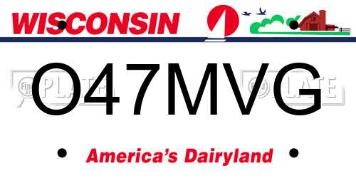 O47MVG Wisconsin License Plate
