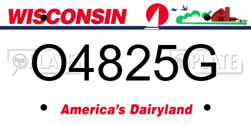 O4825G Wisconsin License Plate