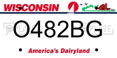 O482BG Wisconsin License Plate