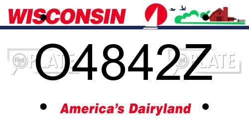 O4842Z Wisconsin License Plate