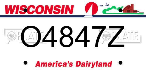 O4847Z Wisconsin License Plate