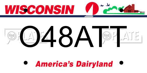 O48ATT Wisconsin License Plate