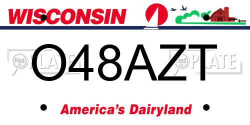 O48AZT Wisconsin License Plate