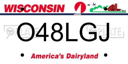 O48LGJ Wisconsin License Plate
