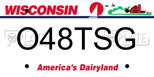 O48TSG Wisconsin License Plate