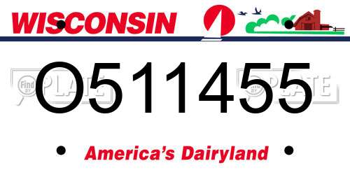 O511455 Wisconsin License Plate