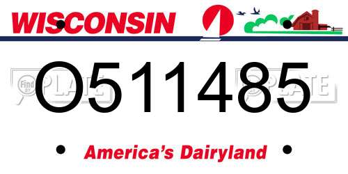 O511485 Wisconsin License Plate