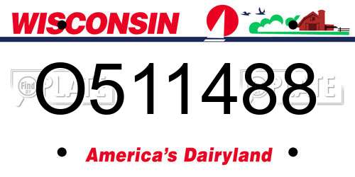 O511488 Wisconsin License Plate