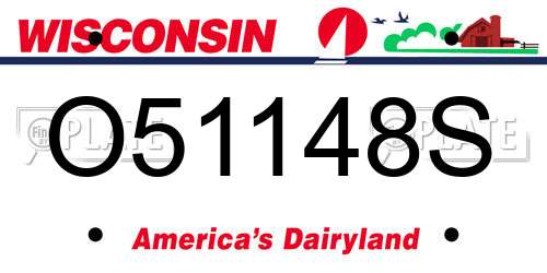 O51148S Wisconsin License Plate
