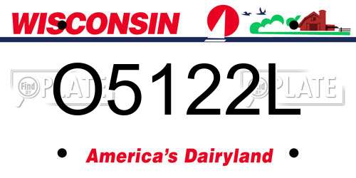 O5122L Wisconsin License Plate
