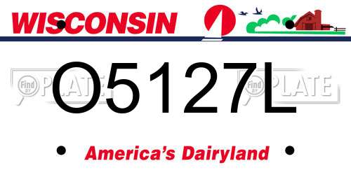 O5127L Wisconsin License Plate