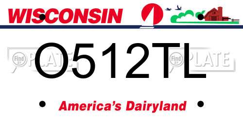 O512TL Wisconsin License Plate