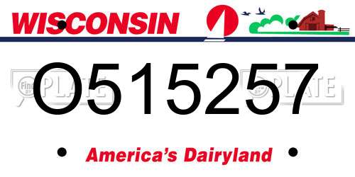 O515257 Wisconsin License Plate