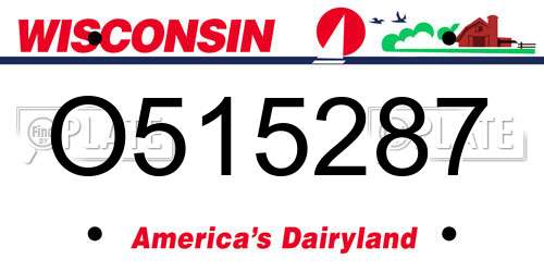 O515287 Wisconsin License Plate