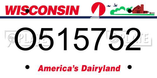 O515752 Wisconsin License Plate
