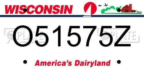 O51575Z Wisconsin License Plate