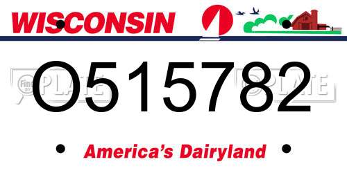 O515782 Wisconsin License Plate