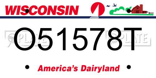 O51578T Wisconsin License Plate